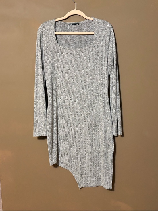 PrettyGarden Dresses & Skirts - Asymmetrical Long-Sleeve Dress in Gray